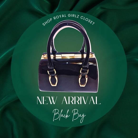 GRAMERCY & GRAND BLACK AND GOLD VEGAN LEATHER SATCHEL HANDBAG PURSE - NWT - Picture 7 of 7